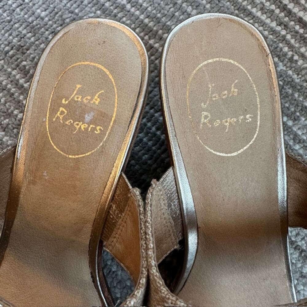 Jack Rogers Womens Nora Wedge Sandal Metallic Gold Size: 10M - Picture 7 of 12